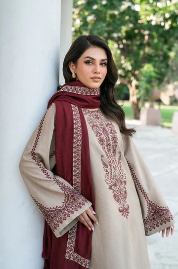 Baroque - 3PC Lawn Embroidered Suit - zab912